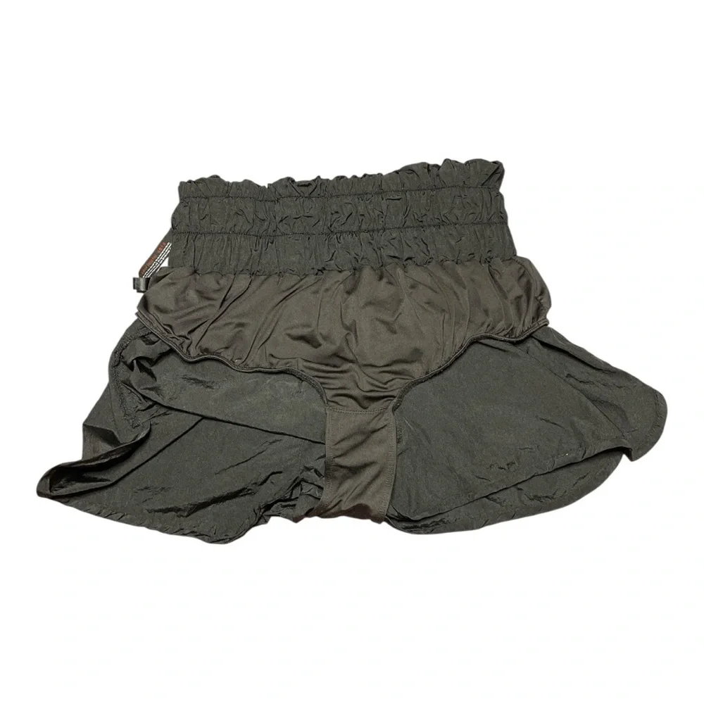 Free People Movement | The Way Home High Rise Smocked Shorts | Black | L